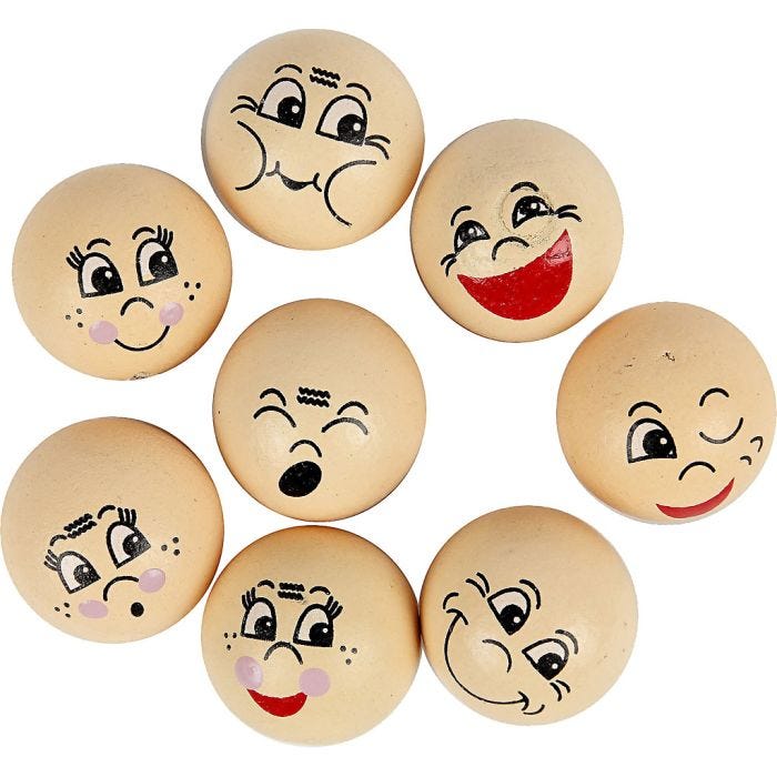 Hoofden, d 20 mm, licht beige, 16 stuk/ 1 doos