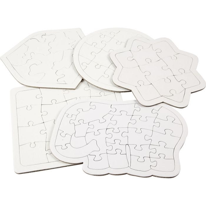 Puzzel, afm 17-21 cm, wit, 10 stuk/ 1 doos