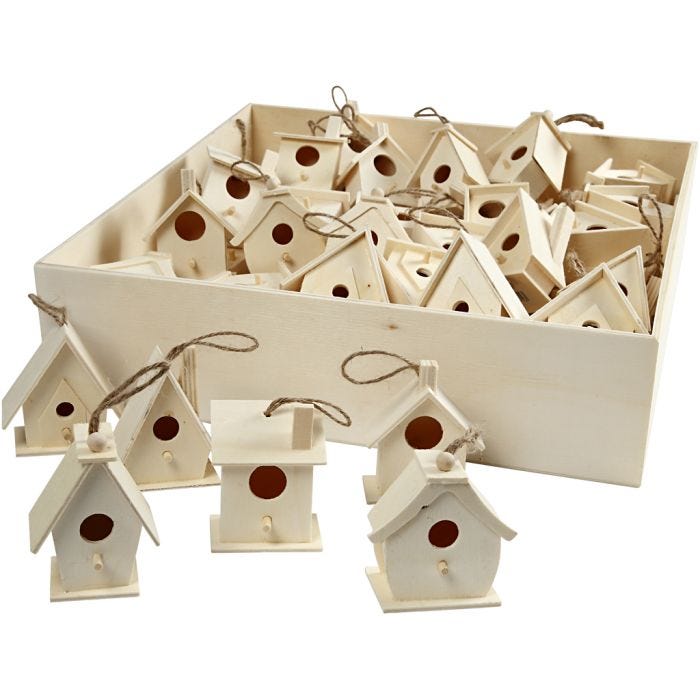 Vogelhuis, H: 7 cm, 6x10 stuk/ 1 doos