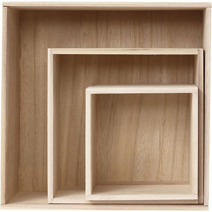 Showdozen, vierkant, 15x15+21,5x21,5+28x28 cm, 12,5 cm, 3stuk/ 1 set
