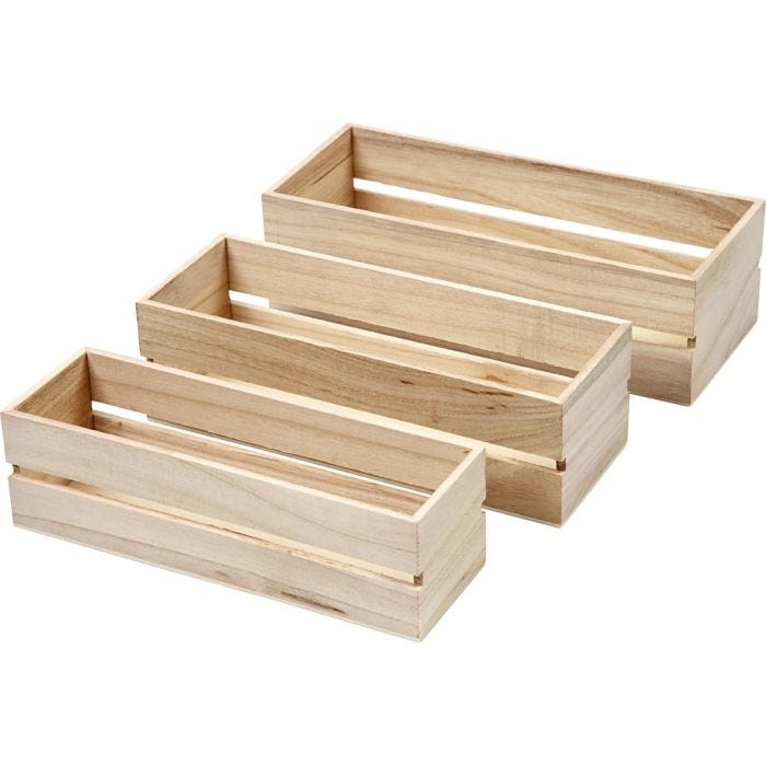 Fruit krat, 6,5+7+7,5 cm, 22+23,5+25 cm, 7+8,5+10 cm, 3stuk/ 1 set