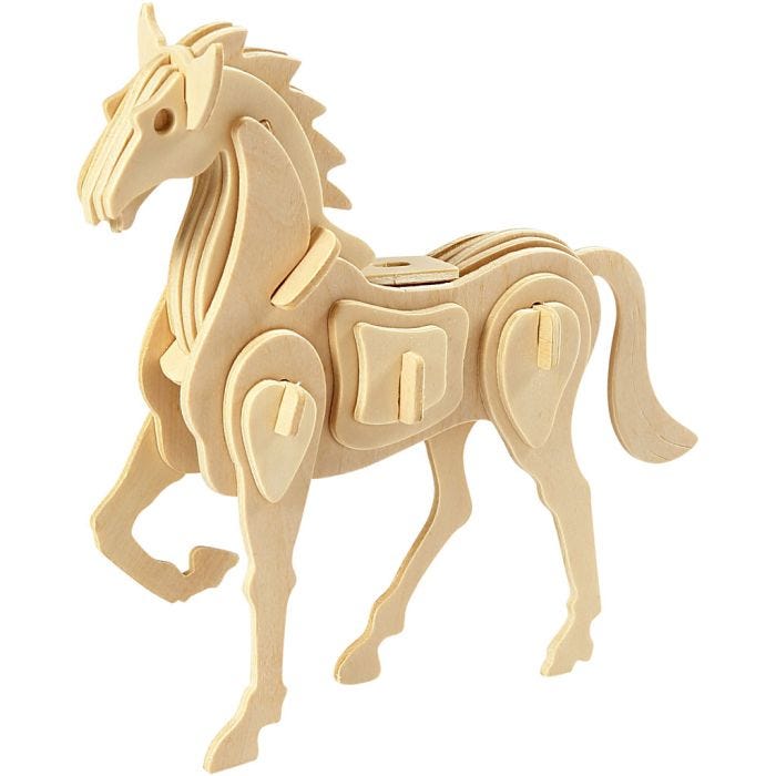 3D Puzzel, paard, 18x4,5x16 cm, 1 stuk