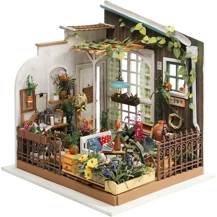 DIY Miniatuur kamer, Tuin, 21 cm, 19,5 cm, 1 stuk