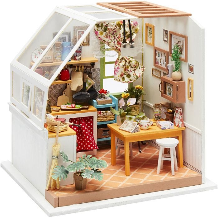 DIY Miniatuur kamer, Keuken, 18,7 cm, 19 cm, 1 stuk