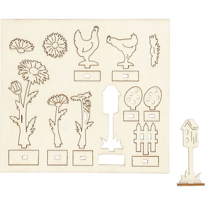 DIY Houten figuren, L: 15,5 cm, B: 17 cm, dikte 3 mm, 1 doos