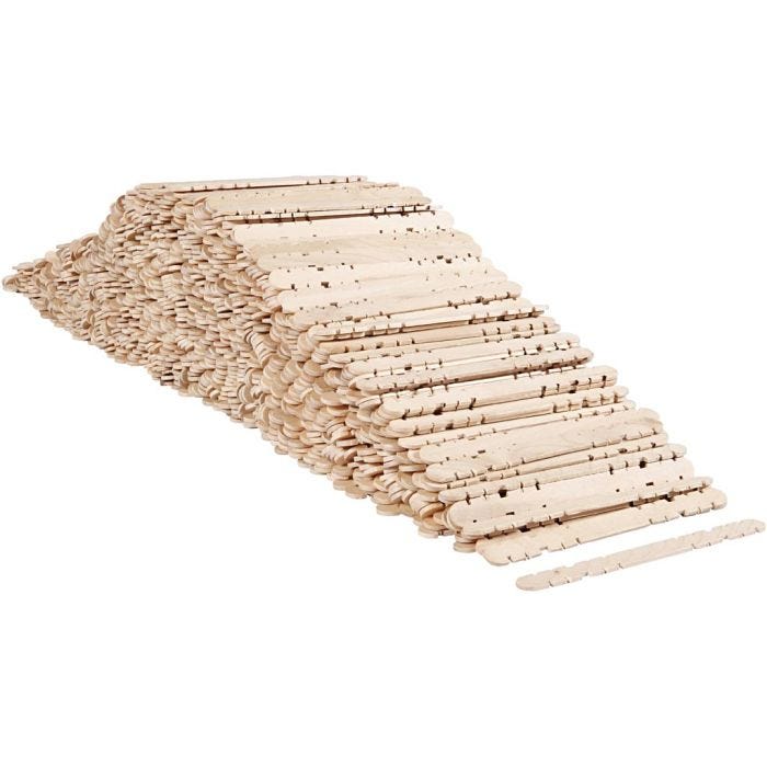 Constructiestokjes, L: 11,4 cm, B: 10 mm, 1000stuk/ 1 doos
