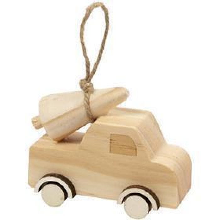 Vrachtwagen met kerstboom, 6 cm, 7 cm, 3,5 cm, 1 stuk