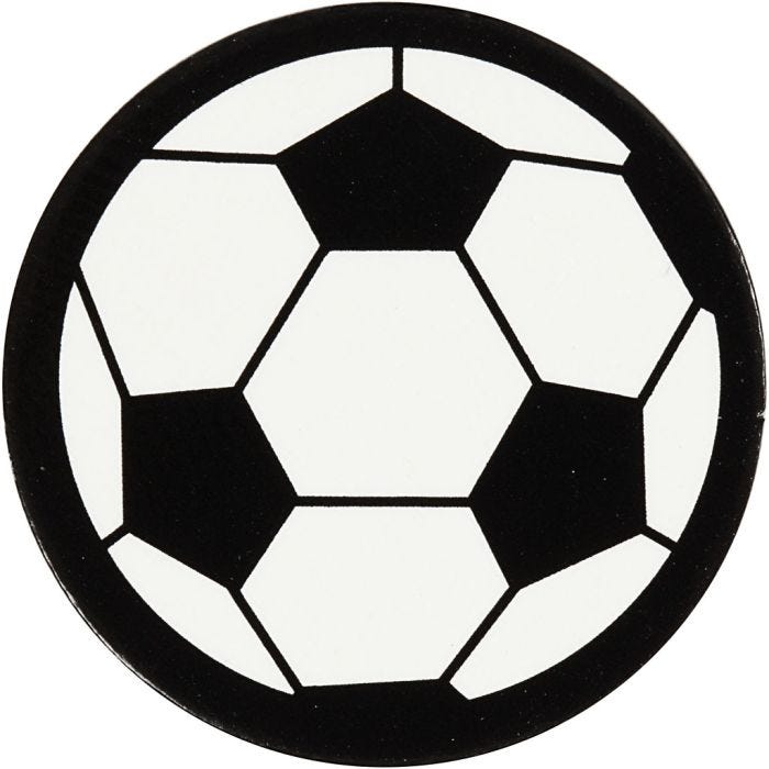 Label, voetbal, 25 mm, wit/zwart, 20stuk/ 1 doos