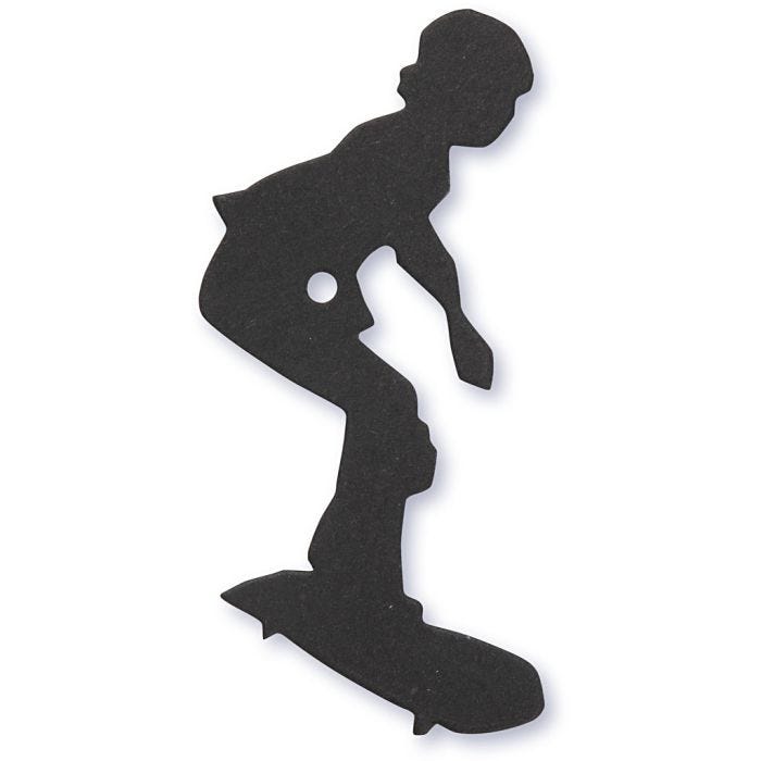 Label, skater, 56x67 mm, zwart, 10stuk/ 1 doos