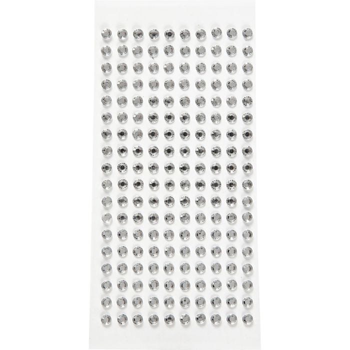 Strasstenen, 5 mm, zilver, 144stuk/ 1 doos
