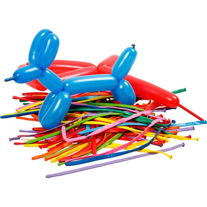 Ballonnen, modelleren, L: 152 cm, 100stuk/ 1 doos