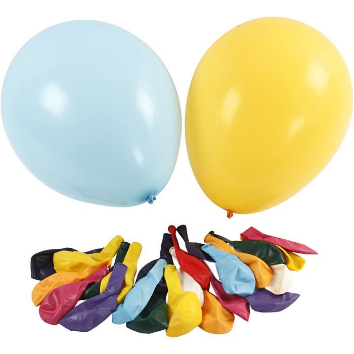 Ballonnen, 43 cm, diverse kleuren, 50stuk/ 1 doos