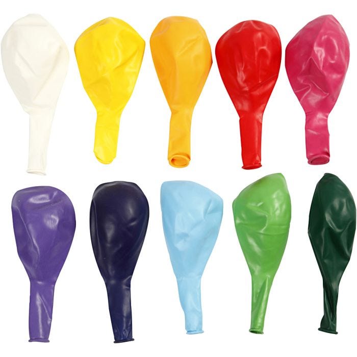 Ballonnen, rond, 23 cm, diverse kleuren, 10stuk/ 1 doos