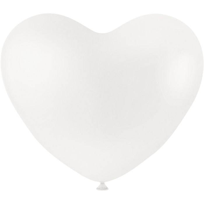 Ballonnen, hart, wit, 8stuk/ 1 doos
