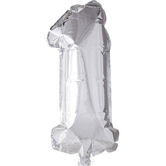 Folieballon , 1, 41 cm, zilver, 1 stuk