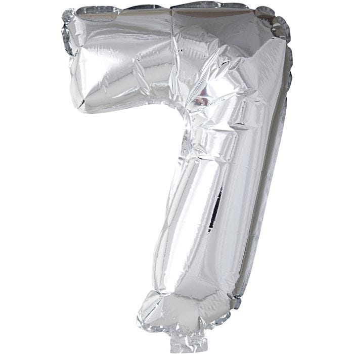 Folieballon , 7, 41 cm, zilver, 1 stuk
