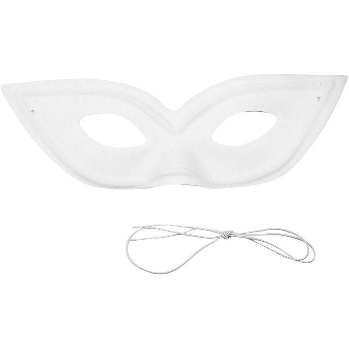 Masker, H: 7 cm, B: 20 cm, wit, 12stuk/ 1 doos