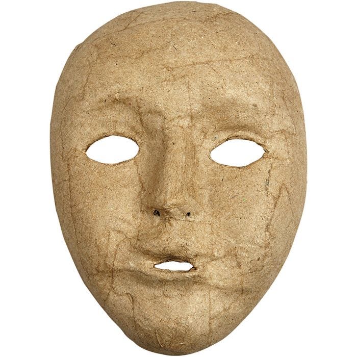 Volledig masker, 17,5 cm, 12,5 cm, 1 stuk