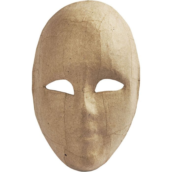 Volledig masker, H: 23 cm, B: 16 cm, 1 stuk