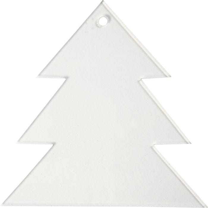 Acryl hangers, kerstboom, H: 8 cm, dikte 2 mm, 5stuk/ 1 doos