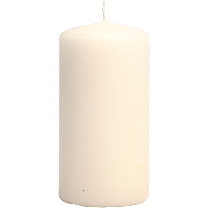 Kaarsen, H: 100 mm, d 50 mm, off-white, 6stuk/ 1 doos