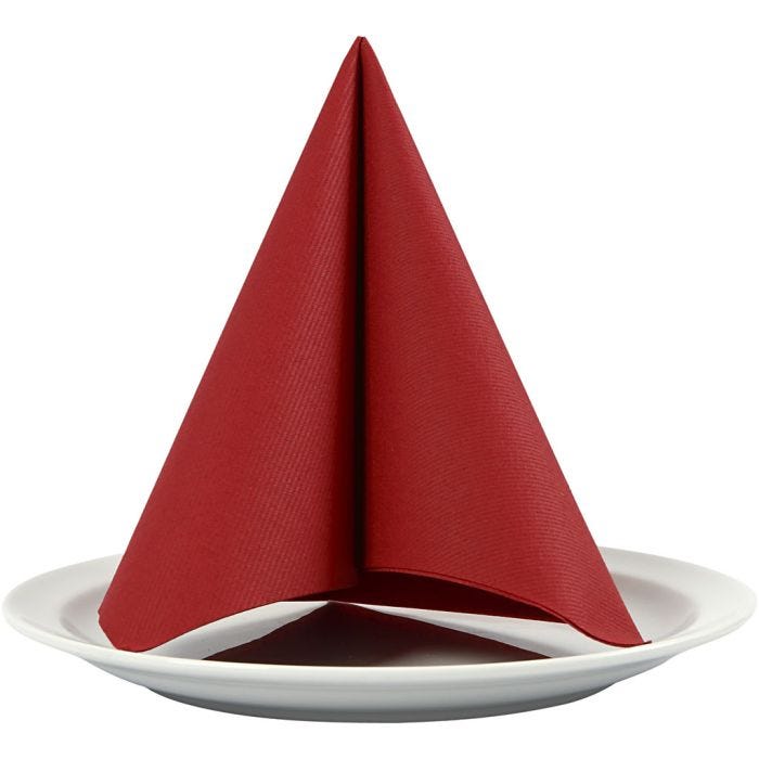 Servetten, afm 40x40 cm, 60 gr, wijnrood, 20 stuk/ 1 doos