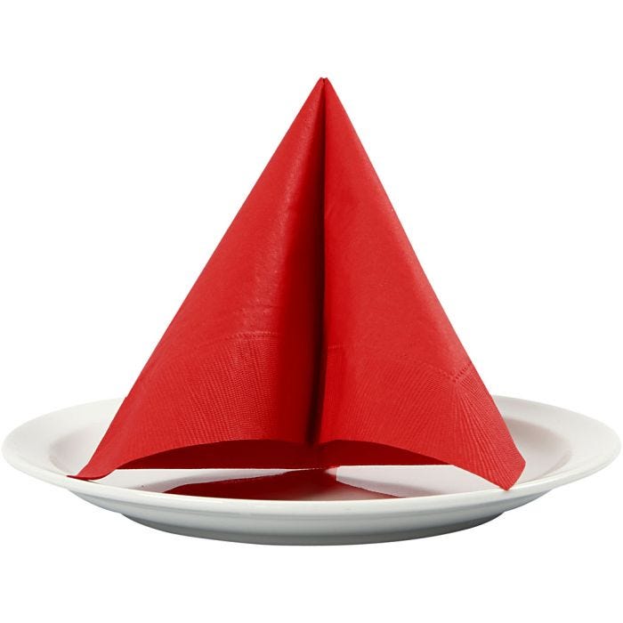 Servetten, 33x33 cm, rood, 20stuk/ 1 doos