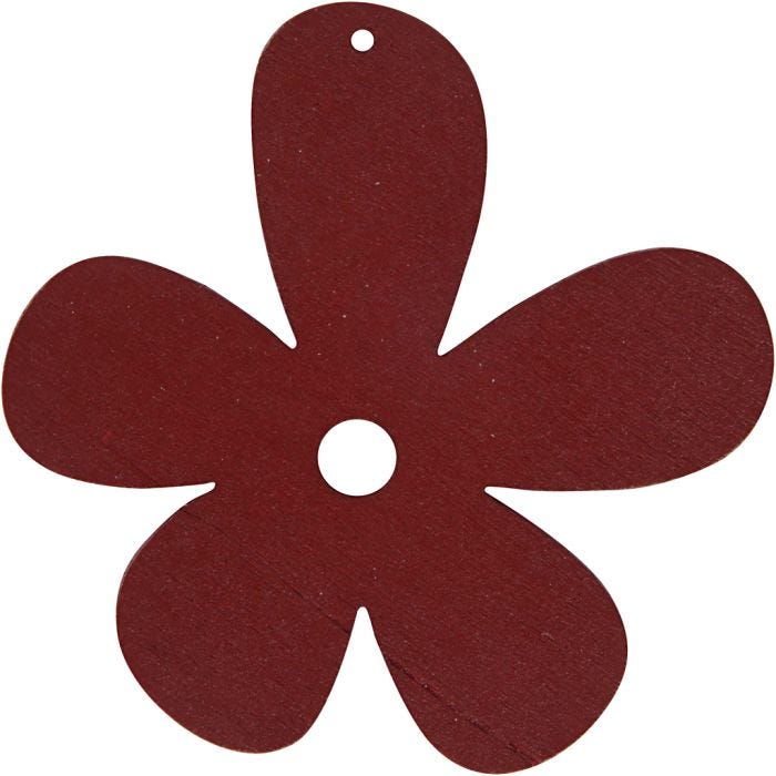 Bloem, 57x51 mm, 2 mm, wijnrood, 10stuk/ 1 doos