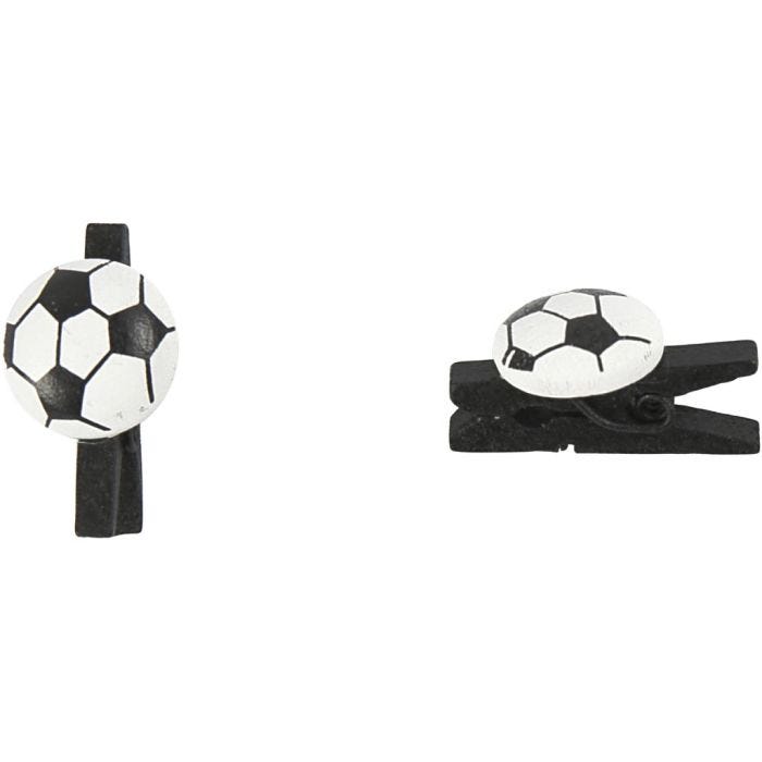 Knijper met voetbal, afm 14x25 mm, dikte 12 mm, zwart, 10 stuk/ 1 doos