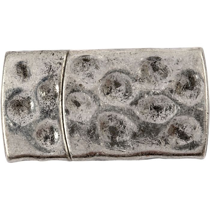 Magnetische sluiting, 7x29 mm, 3x10 mm, antiek zilver, 1 stuk