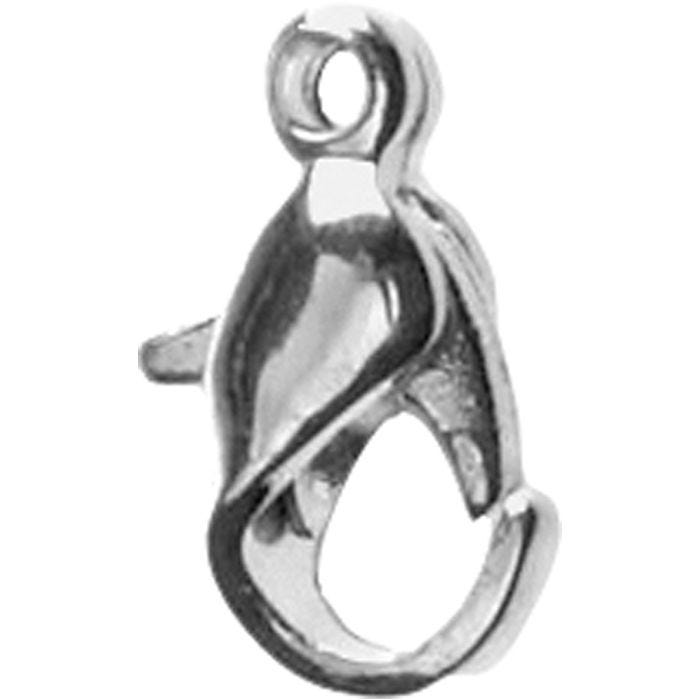 Karabijnhaken, L: 10 mm, verzilverd, 10 stuk/ 1 doos