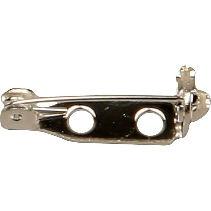 Brochespeld, L: 15 mm, verzilverd, 100 stuk/ 1 doos