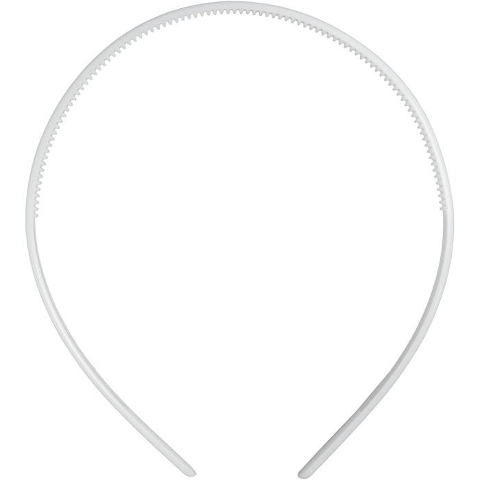 Haarbanden, 8 mm, wit, 5stuk/ 1 doos