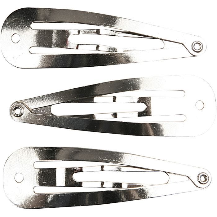 Haarspeld, L: 45 mm, B: 14 mm, verzilverd, 10 stuk/ 1 doos