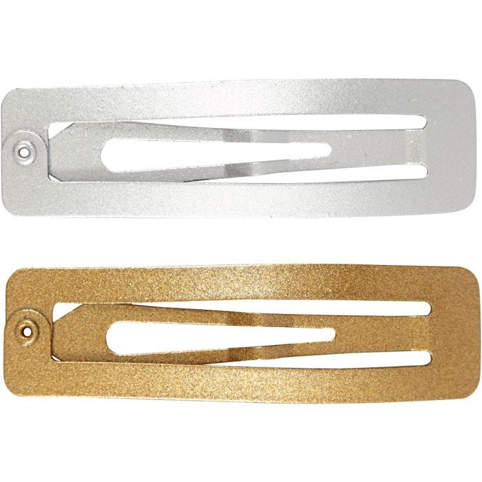 Haarspeld, L: 58 mm, B: 16 mm, goud, zilver, 4 stuk/ 1 doos