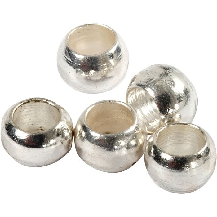 Knijpkralen, d 2 mm, zilver, 100 stuk/ 1 doos