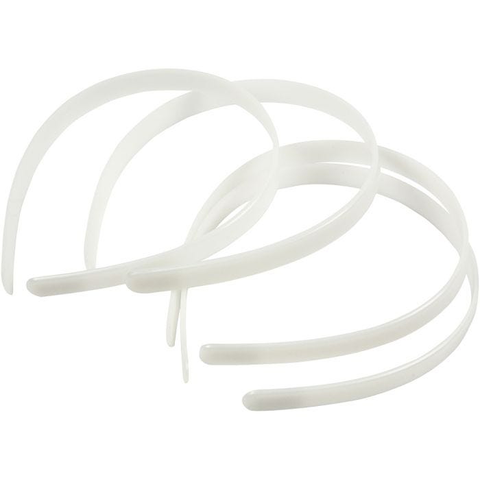 Haarbanden, B: 13 mm, wit, 5 stuk/ 1 doos