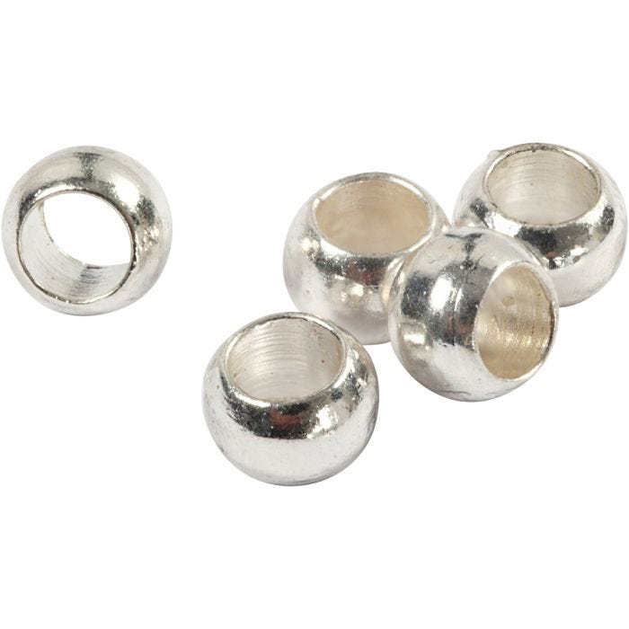 Knijpkralen, 2,5 mm, zilver, 100stuk/ 1 doos