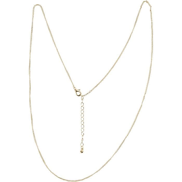 Ketting, 80 cm, 1 mm, verguld, 1 stuk