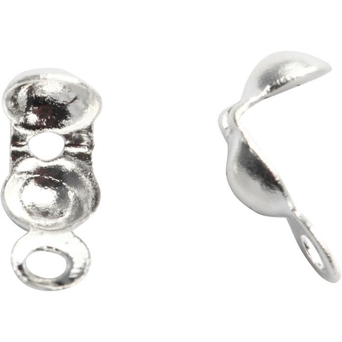 Kalot, L: 8 mm, d 3 mm, verzilverd, 20 stuk/ 1 doos