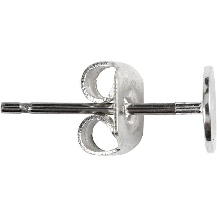 Oorstekers, L: 13 mm, verzilverd, 100 stuk/ 1 doos