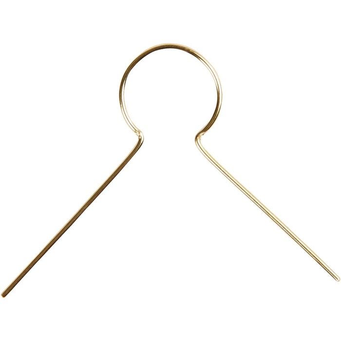 Metalen hanger, L: 22 mm, gatgrootte 8 mm, verguld, 50 stuk/ 1 doos