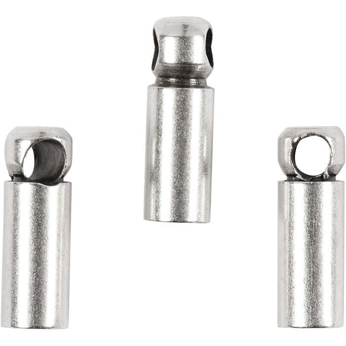 Eindkappen, 8 mm, 2 mm, verzilverd, 10stuk/ 1 doos