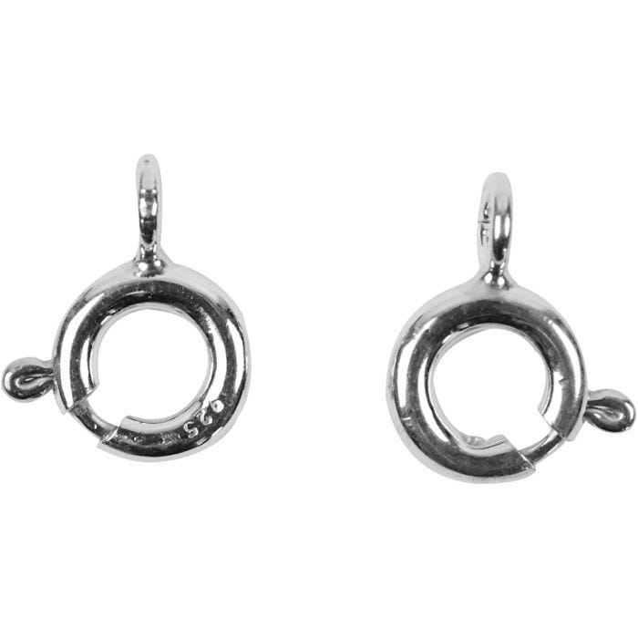 Veringsluiting, d 6 mm, zilver, 10 stuk/ 1 doos