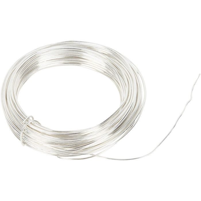 Verzilverd draad, dikte 1 mm, verzilverd, 4 m/ 1 rol