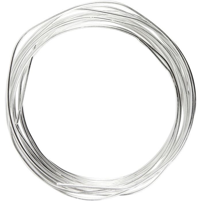 Verzilverd draad, 1,2 mm, verzilverd, 3m/ 1 rol