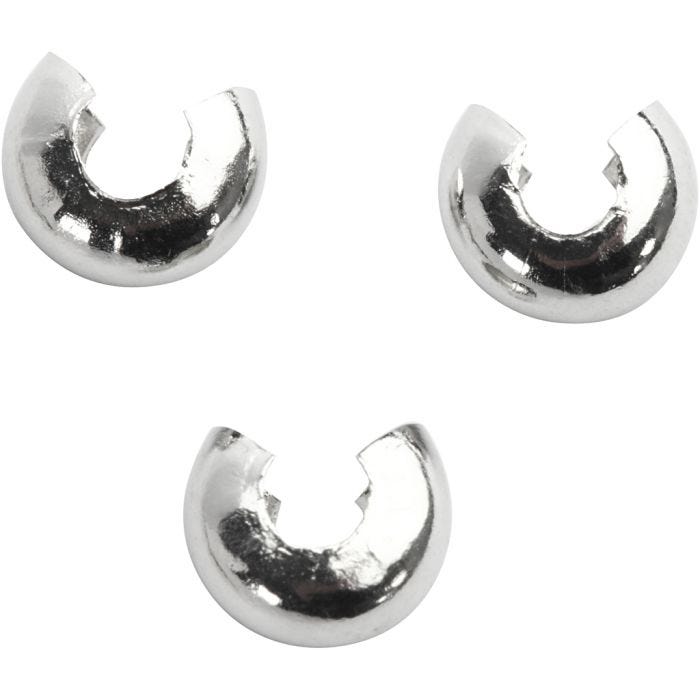 Metalen hoes, 5 mm, verzilverd, 50stuk/ 1 doos