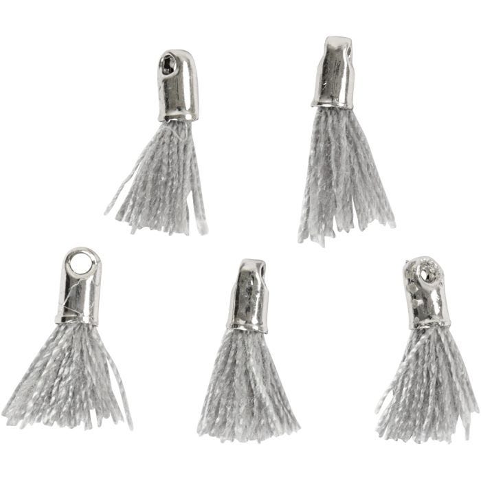 Tassel, 10 mm, 1 mm, grijs, 5stuk/ 1 doos