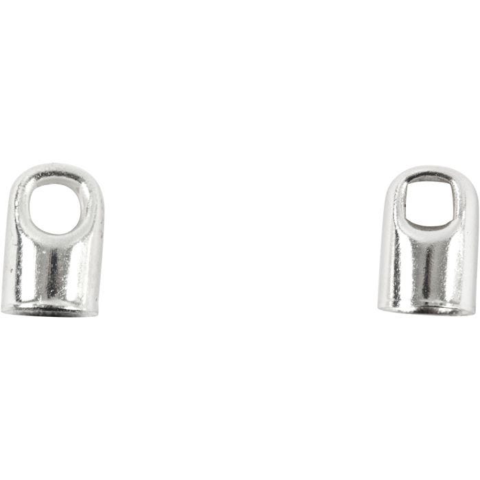 Eindkap, L: 7 mm, d 4,5 mm, verzilverd, 50 stuk/ 1 doos