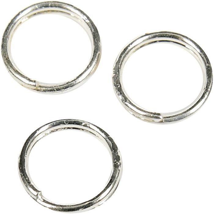 Splitring, d 5 mm, verzilverd, 300stuk/ 1 doos